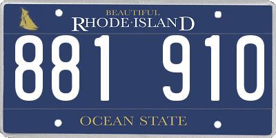 RI license plate 881910