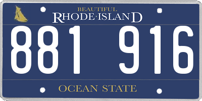 RI license plate 881916