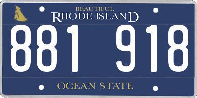 RI license plate 881918