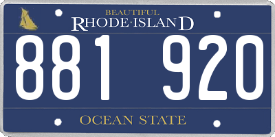 RI license plate 881920