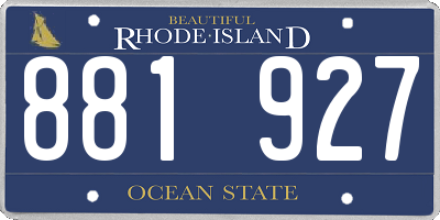 RI license plate 881927