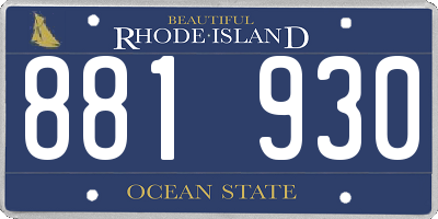 RI license plate 881930