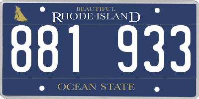RI license plate 881933