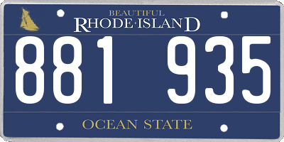 RI license plate 881935