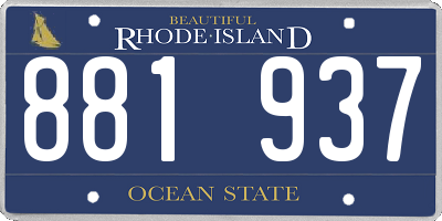 RI license plate 881937