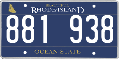 RI license plate 881938