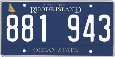 RI license plate 881943