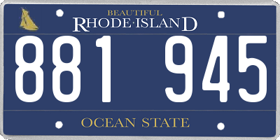 RI license plate 881945