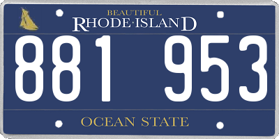 RI license plate 881953