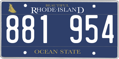 RI license plate 881954