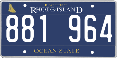RI license plate 881964