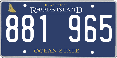 RI license plate 881965