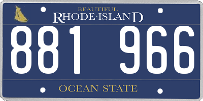 RI license plate 881966
