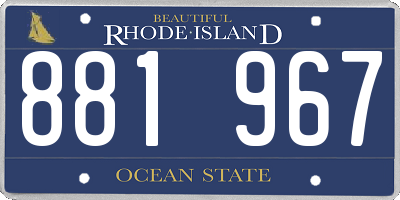 RI license plate 881967