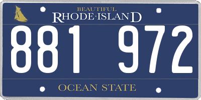 RI license plate 881972