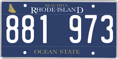 RI license plate 881973