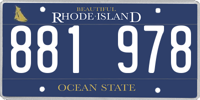 RI license plate 881978