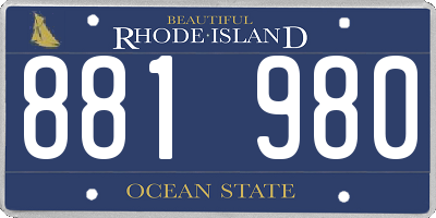 RI license plate 881980