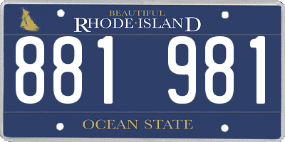 RI license plate 881981
