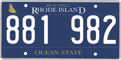 RI license plate 881982
