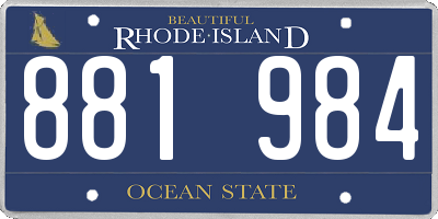 RI license plate 881984
