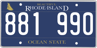 RI license plate 881990