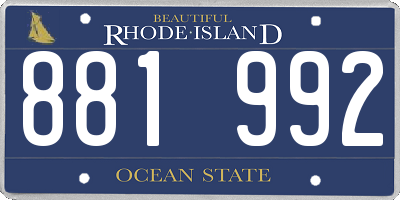 RI license plate 881992