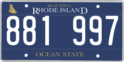 RI license plate 881997