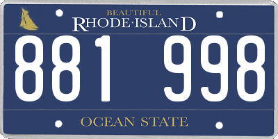 RI license plate 881998