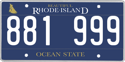 RI license plate 881999