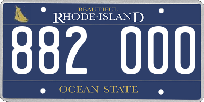 RI license plate 882000