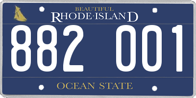 RI license plate 882001