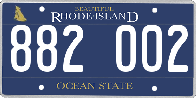 RI license plate 882002