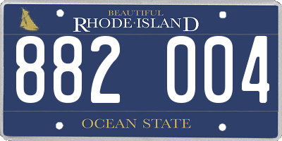 RI license plate 882004