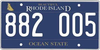 RI license plate 882005