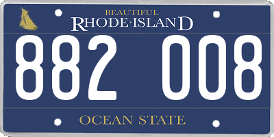 RI license plate 882008