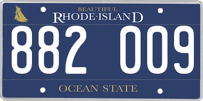 RI license plate 882009