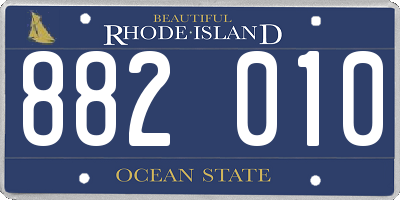 RI license plate 882010