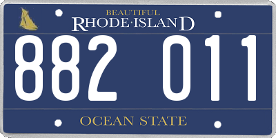 RI license plate 882011