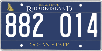 RI license plate 882014