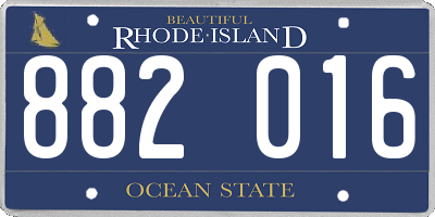 RI license plate 882016