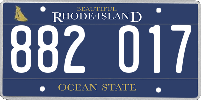 RI license plate 882017