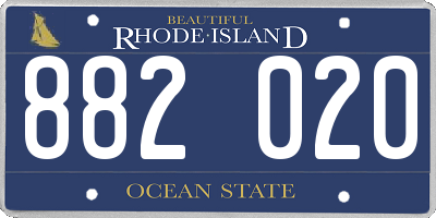 RI license plate 882020