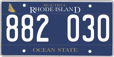 RI license plate 882030