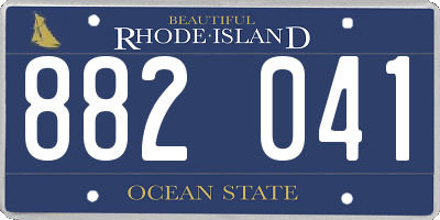 RI license plate 882041