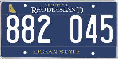 RI license plate 882045