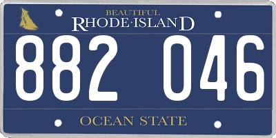 RI license plate 882046