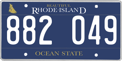 RI license plate 882049