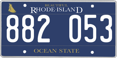 RI license plate 882053