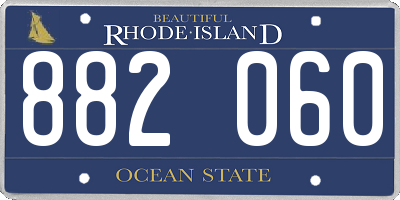 RI license plate 882060
